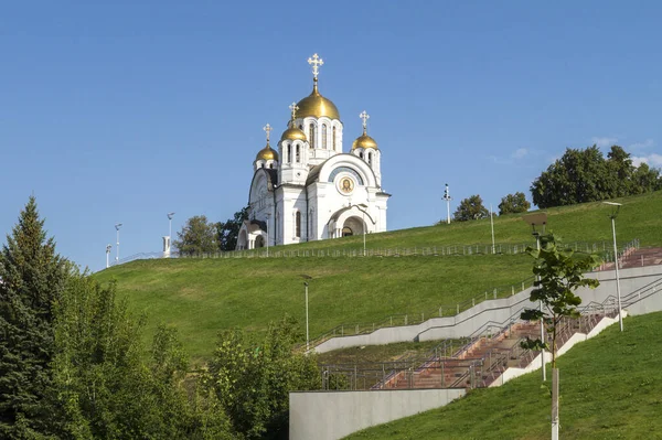 Katedralen George Den Segerrika Glory Square Samara Ryssland Augusti 2021 — Stockfoto