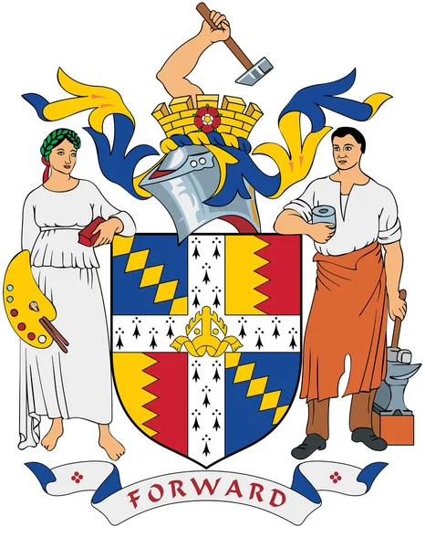 Escudo de armas de Birmingham. Inglaterra — Foto de Stock