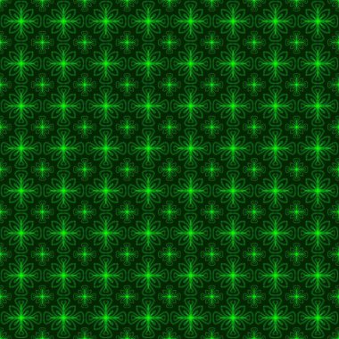 Yeşil Çiçek Çizgisi Sanat Şablonu Arkaplanı