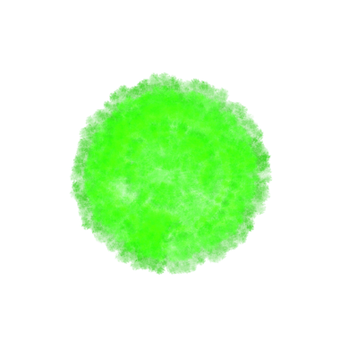 green color brushstroke creating circle, Abstract round sphere 