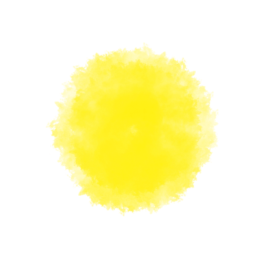 yellow color brushstroke creating circle, round sphere 