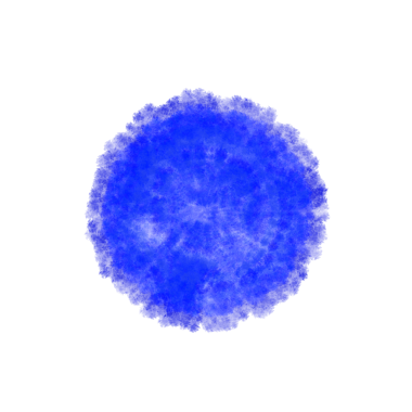 blue color brushstroke creating circle, round sphere 