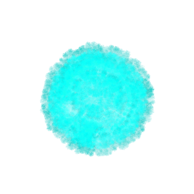 turquoise color brushstroke creating sphere 