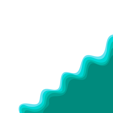 Cyan Dalgalı Kağıt Kesme Kenarlığı