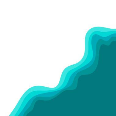 Cyan Dalgalı Kağıt Kesme Kenarlığı