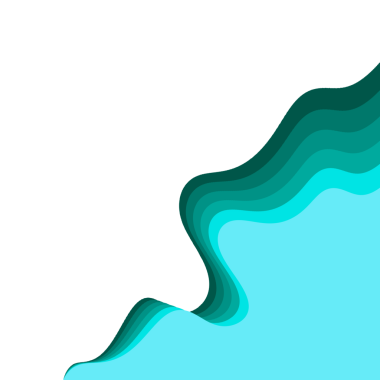 Soyut Dalga Kenarlığı Cyan Gradyan Kenarı