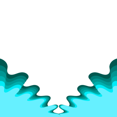 Soyut Dalga Sınırı Cyan Gradyan Kenarı