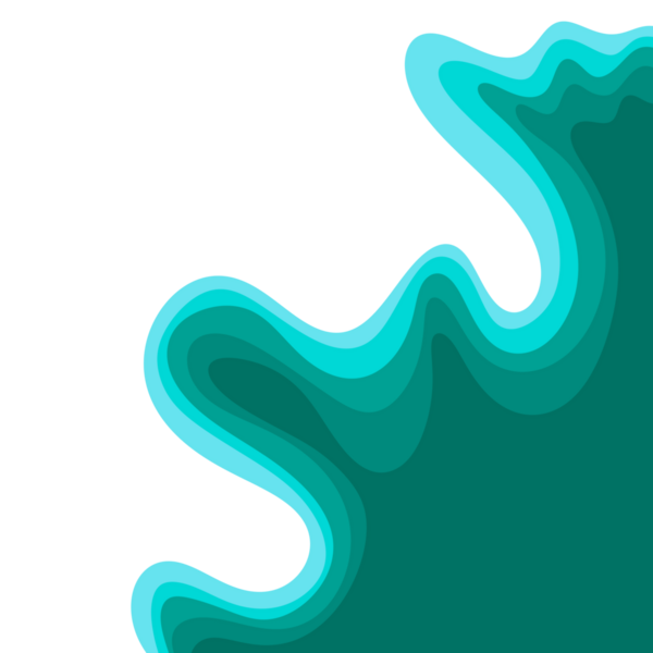 Cyan Dalgalı Kağıt Kesme Kenarlığı