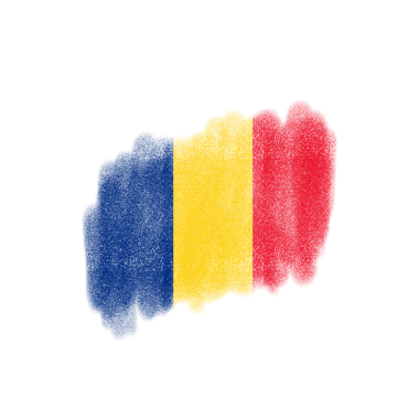 Romanya Fırça Bayrağı dokusu şeffaf arkaplanda izole edildi