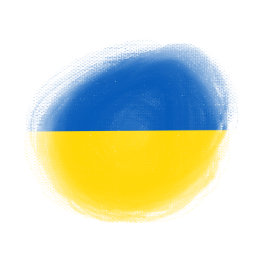 Soyut Grunge Ukrayna Fırça Bayrağı şeffaf arkaplanda izole edildi