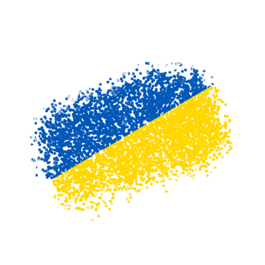 Mavi ve Sarı Sıçrama Vuruşu şeffaf arkaplanda izole edildi