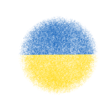 Ukrayna Fırça Bayraklı Yarıtonlama Dokuları şeffaf arkaplanda izole edildi