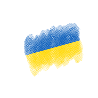 Ukrayna Fırça Bayraklı Yarıtonlama Dokuları şeffaf arkaplanda izole edildi