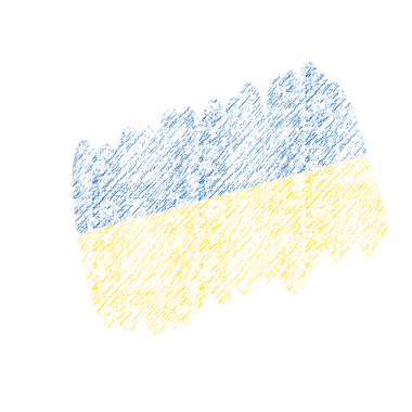 Ukrayna Fırça Bayraklarının dokusu şeffaf arkaplanda izole edildi