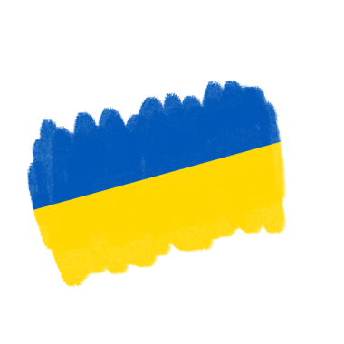 Ukrayna Fırça Bayraklarının dokusu şeffaf arkaplanda izole edildi