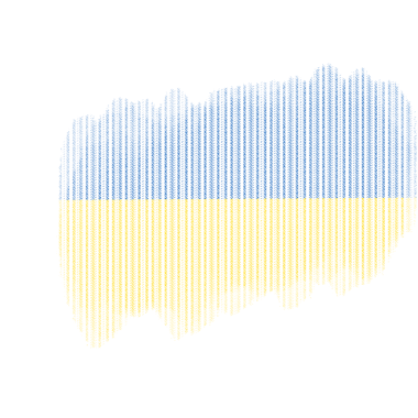 Ukrayna Fırça Bayraklarının dokusu şeffaf arkaplanda izole edildi