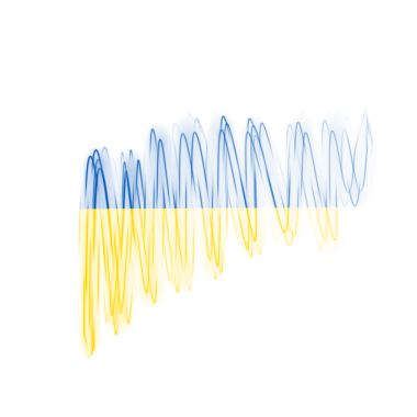 Ukrayna Fırça Bayraklarının dokusu şeffaf arkaplanda izole edildi