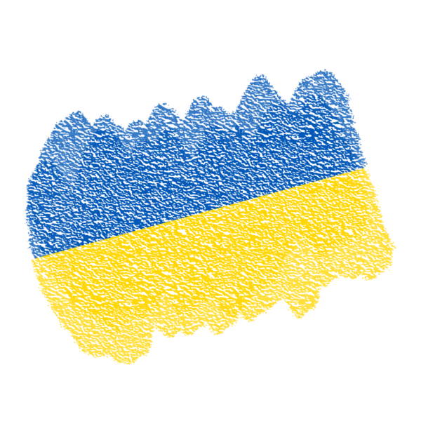 Ukrayna Fırça Bayraklı Yarıtonlama Dokuları şeffaf arkaplanda izole edildi