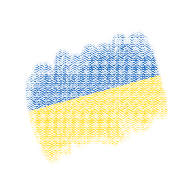 Ukrayna Fırça Bayraklı Yarıtonlama Dokuları şeffaf arkaplanda izole edildi