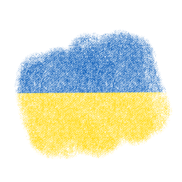 Ukrayna Fırça Bayraklı Yarıtonlama Dokuları şeffaf arkaplanda izole edildi