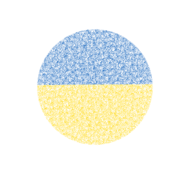 Ukrayna Fırça Bayraklı Yarıtonlama Dokuları şeffaf arkaplanda izole edildi