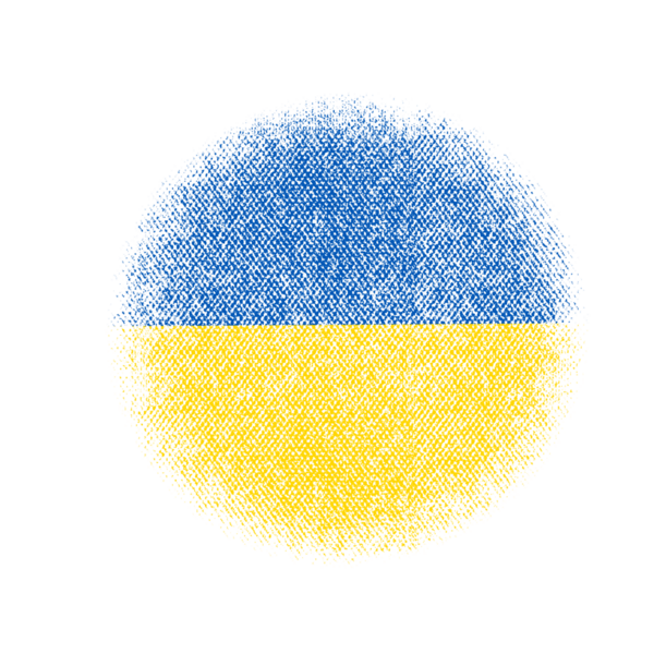 Ukrayna Fırça Bayraklı Yarıtonlama Dokuları şeffaf arkaplanda izole edildi