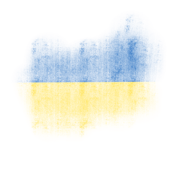 Ukrayna Fırça Bayraklarının dokusu şeffaf arkaplanda izole edildi