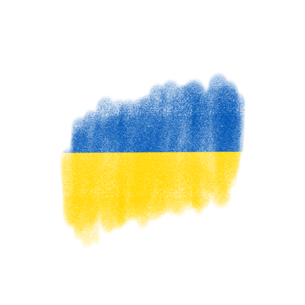 Ukrayna Fırça Bayraklarının dokusu şeffaf arkaplanda izole edildi