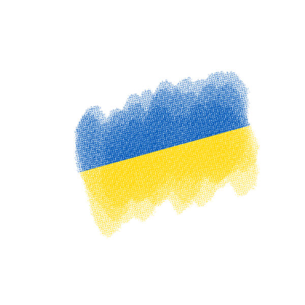 Ukrayna Fırça Bayraklı Yarıtonlama Dokuları şeffaf arkaplanda izole edildi