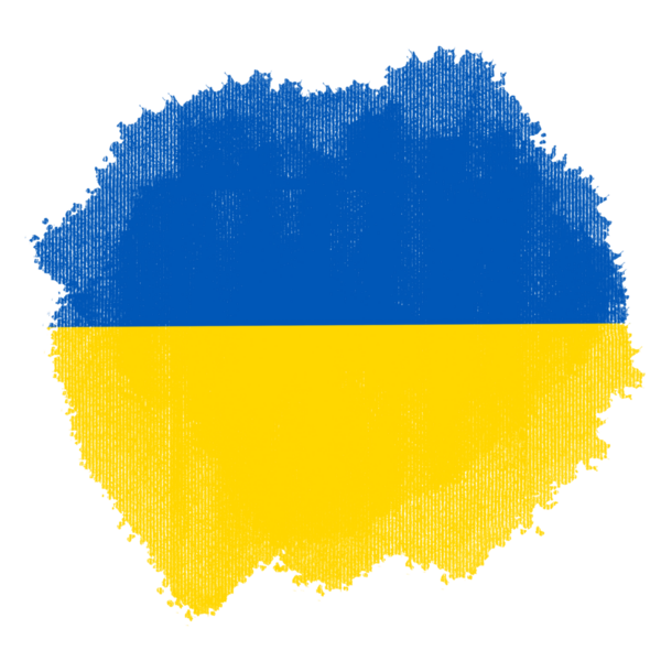 Ukrayna Fırça Bayraklarının dokusu şeffaf arkaplanda izole edildi