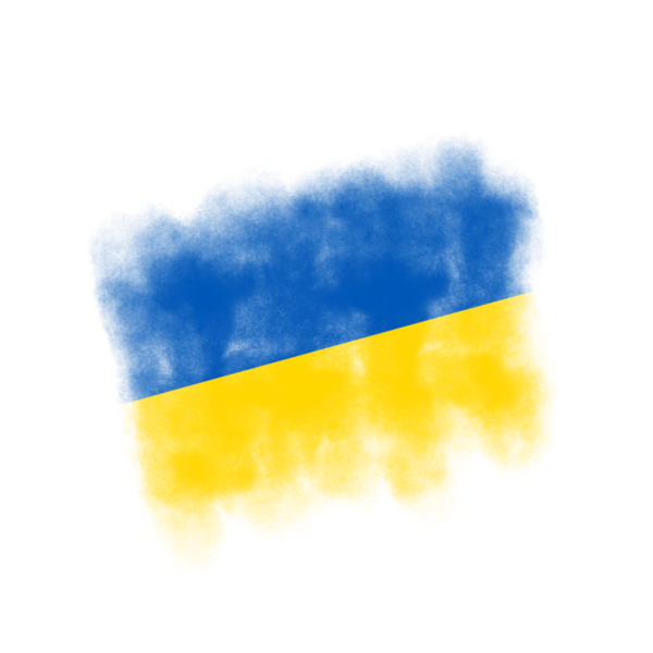 Ukrayna Fırça Bayraklarının dokusu şeffaf arkaplanda izole edildi