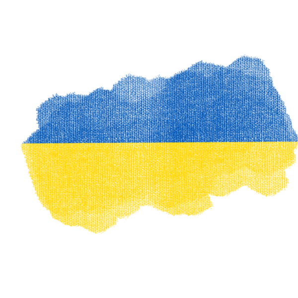 Ukrayna Fırça Bayraklarının dokusu şeffaf arkaplanda izole edildi