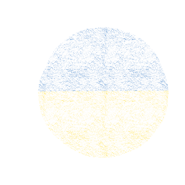 Ukrayna Fırça Bayraklarının dokusu şeffaf arkaplanda izole edildi