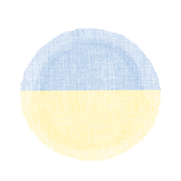 Ukrayna Fırça Bayraklarının dokusu şeffaf arkaplanda izole edildi