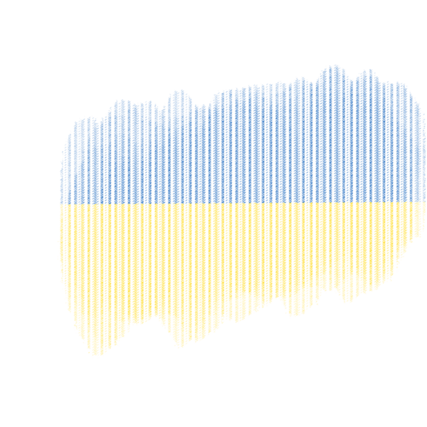Ukrayna Fırça Bayraklarının dokusu şeffaf arkaplanda izole edildi