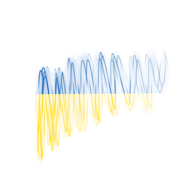 Ukrayna Fırça Bayraklarının dokusu şeffaf arkaplanda izole edildi