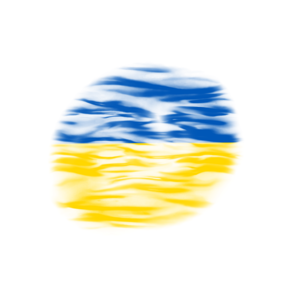 Soyut Ukrayna Fırça Vuruşu Dokusu şeffaf arkaplanda izole edildi