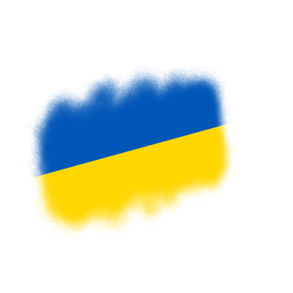 Soyut Ukrayna Fırça Vuruşu Dokusu şeffaf arkaplanda izole edildi