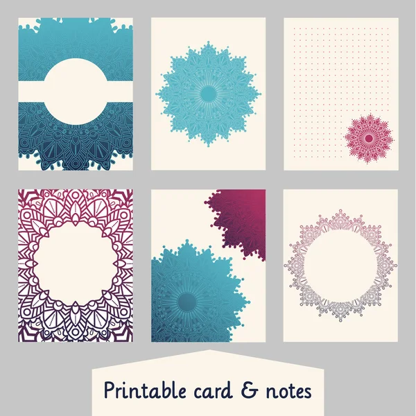 Kreativa kort med mandalas design. — Stock vektor