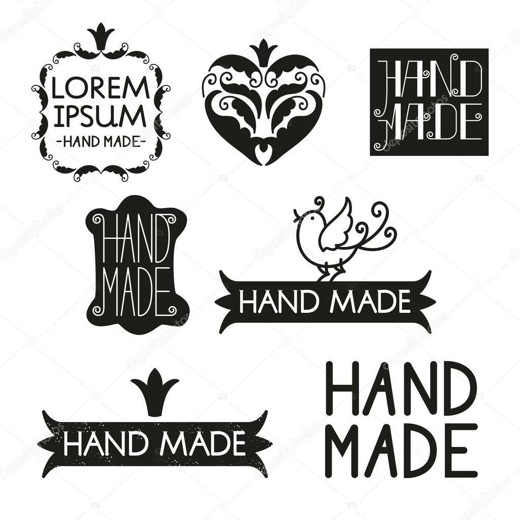 Set of vintage hand made logotypes
