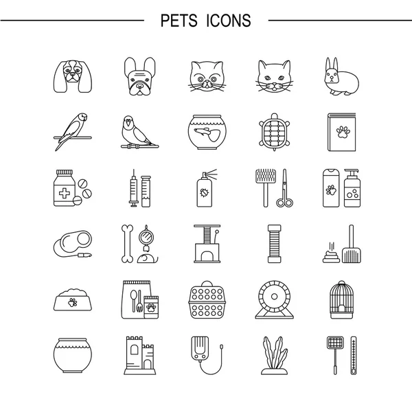 Tienda de mascotas iconos . — Archivo Imágenes Vectoriales