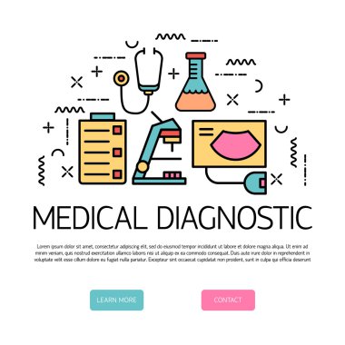 Farklı semboller tıbbi re ile Tıbbi afiş tasarım şablonu