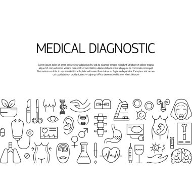 Sembollerin illüstrasyonu tıbbi uzmanlık.