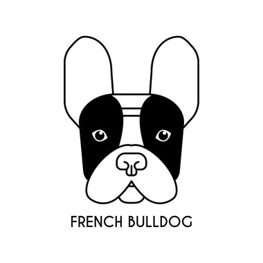 İnce çizgi tasarım şablonu köpek logosu.