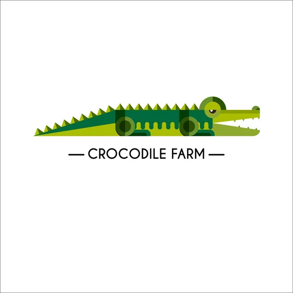 Крокодил выполнен в уникальном геометрическом плоском стиле . — стоковый вектор