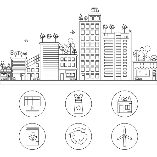 Satır tasarlamak vektör ekoloji şehir ile.