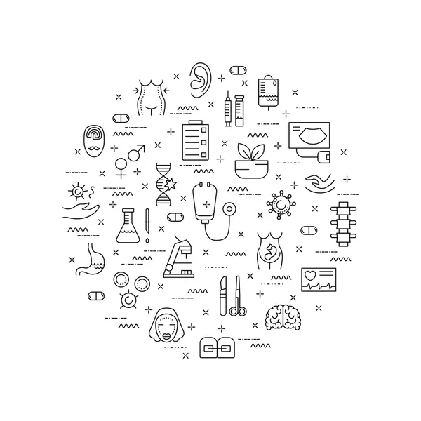 Illustration de symboles spécialisation médicale. Élément de conception . — Image vectorielle