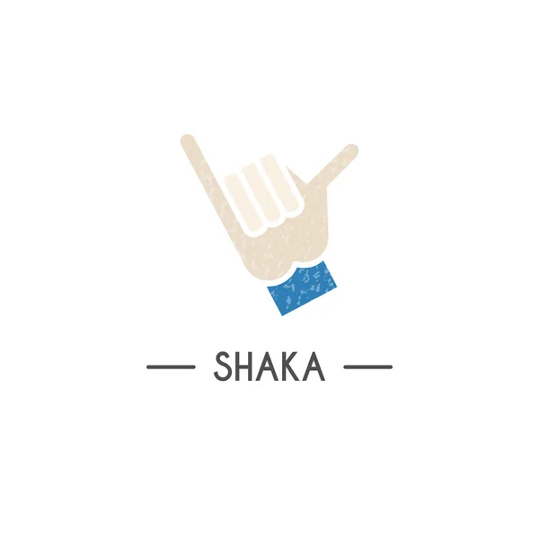 Flache Logovorlage mit Shaka-Emblemen. — Stockvektor