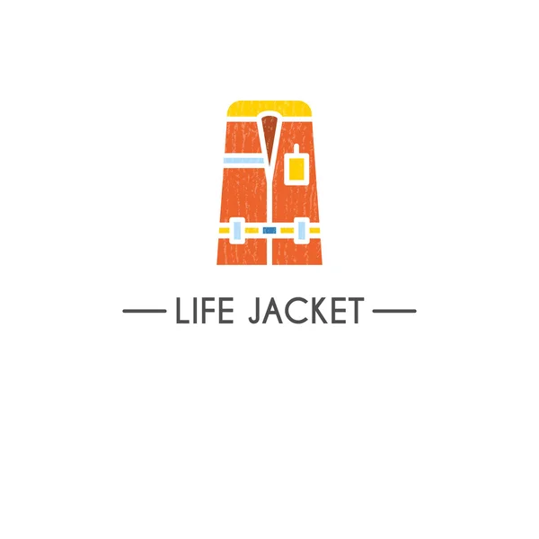 Логотип в плоском стиле с эмблемами спасательных жилетов . — стоковый вектор