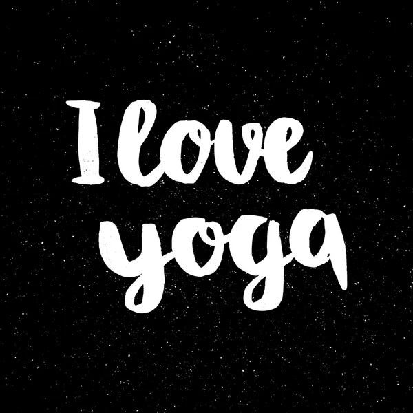 Póster con letras de citas Me encanta el yoga . — Vector de stock